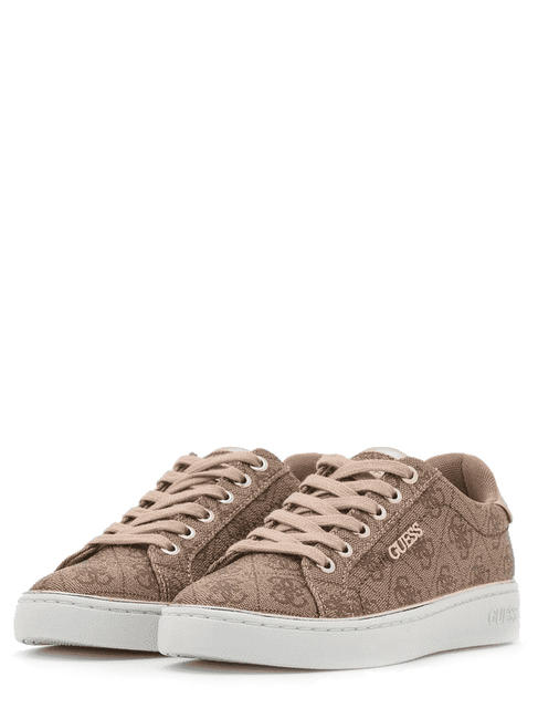 GUESS BECKIE LOGO  Adidasy  Beżowy/Brązowy - Buty damskie