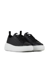 ARMANI EXCHANGE SUPER ACTION Sk&oacute;rzane trampki na platformie - Buty damskie