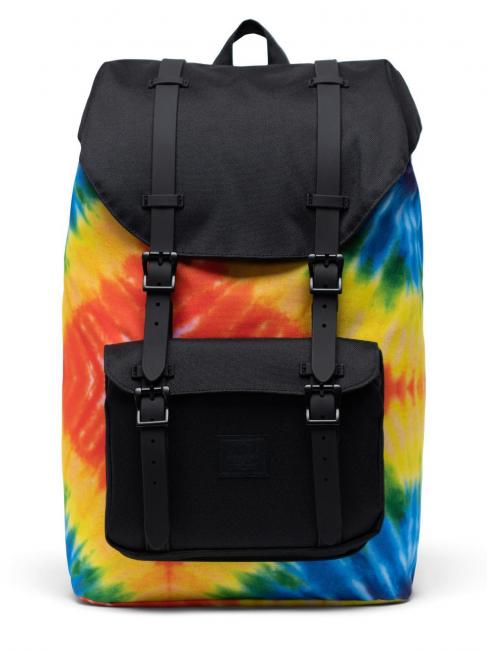 HERSCHEL LITTLE AMERICA Plecak na laptopa 13" o średniej pojemności tęczowy tie-dye - Plecaki szkolne i rekreacyjne