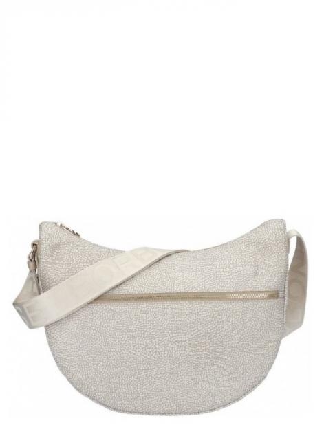 BORBONESE LUNA BAG MIDDLE ECO LINE Torba na ramię piasek - Torby damskie