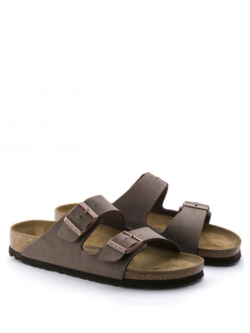 BIRKENSTOCK ARIZONA BIRKO-FLOR NUBUK Sandał-kapcik mokka - Buty uniseks