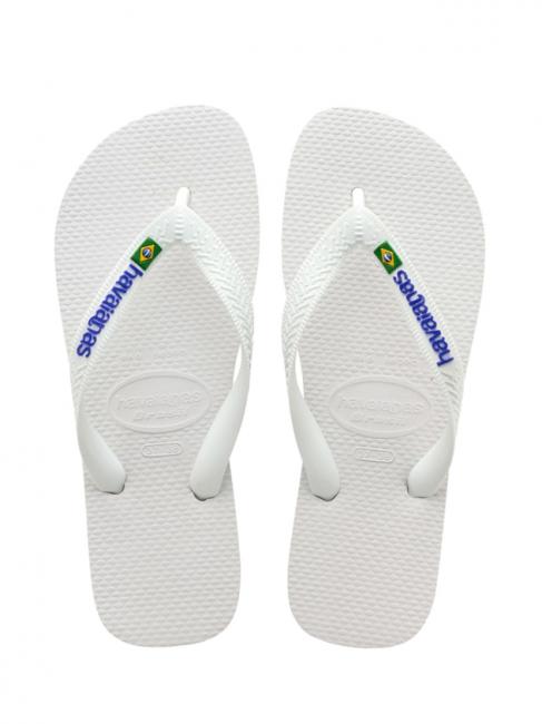 HAVAIANAS BRASIL LOGO Klapki  biały - Buty uniseks