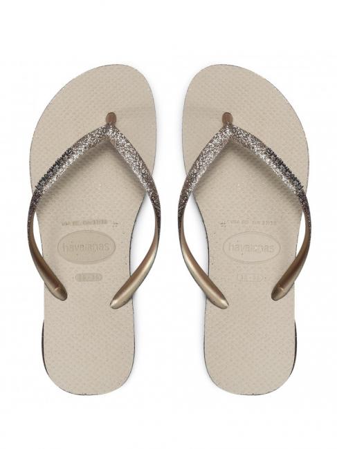 HAVAIANAS SLIM SPARKLE II Klapki PIASEK/SZARY - Buty damskie