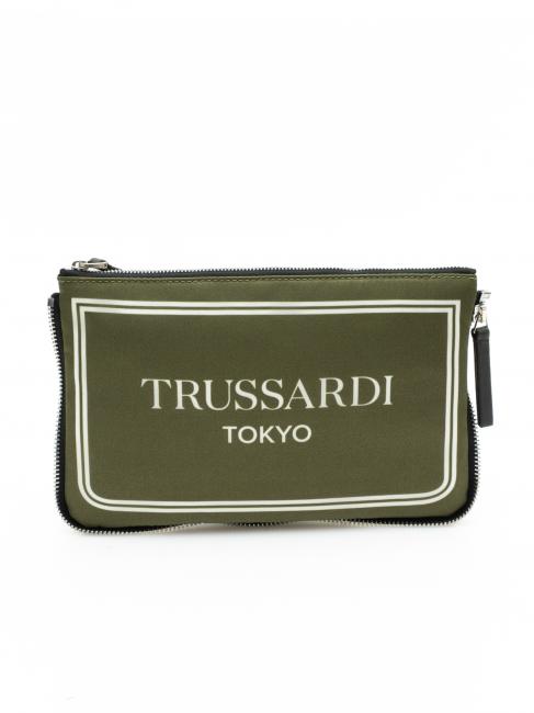 TRUSSARDI CITY POCKET Sprzęgło ręczne zielony tokio - Torby damskie
