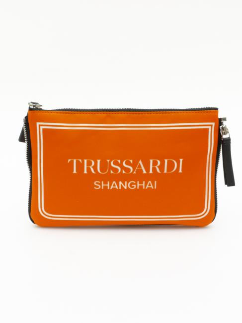 TRUSSARDI CITY POCKET Sprzęgło ręczne pomarańcza szanghajska - Torby damskie