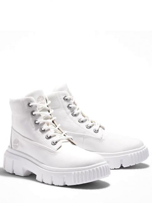 TIMBERLAND GREYFIELD Botki z płótna biały z białego - Buty damskie