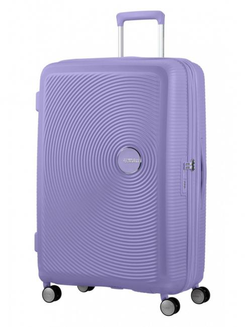 AMERICAN TOURISTER SOUNDBOX Duży, rozszerzalny wózek lawenda - Wózki twarde
