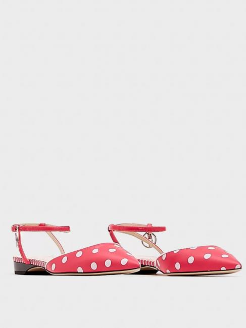MANILA GRACE BALLERINA  Sandały płaskie z paskiem fuksja/biały - Buty damskie