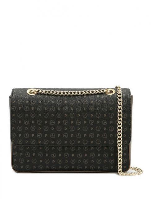 POLLINI HERITAGE CLASSIC Torba na ramię, torba crossbody czarny brąz - Torby damskie