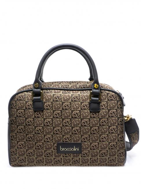 BRACCIALINI MONOGRAM Torba typu kufer z tkaniny żakardowej klasyczny - Torby damskie