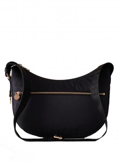 BORBONESE LUNA BAG SMALL ECO LINE Torba na ramię ciemny czarny - Torby damskie