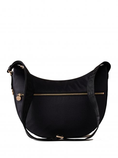 BORBONESE LUNA BAG MIDDLE ECO LINE Torba na ramię ciemny czarny - Torby damskie