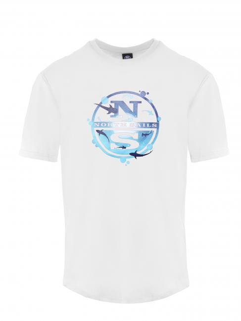 NORTH SAILS SEA LOGO Koszulka bawełniana biały - Koszulki męskie