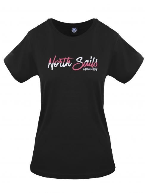 NORTH SAILS BICOLOR LOGO Koszulka bawełniana czarny - Koszulki i topy damskie