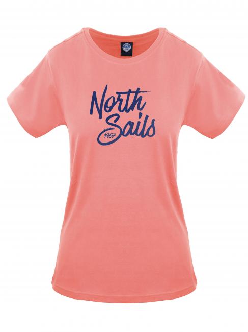 NORTH SAILS 1967 LOGO Koszulka bawełniana róża - Koszulki i topy damskie