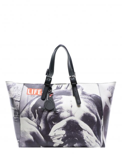 L'ATELIER DU SAC LIFE PETITE NICOLE Torba na zakupy z kopertówką psy - Torby damskie