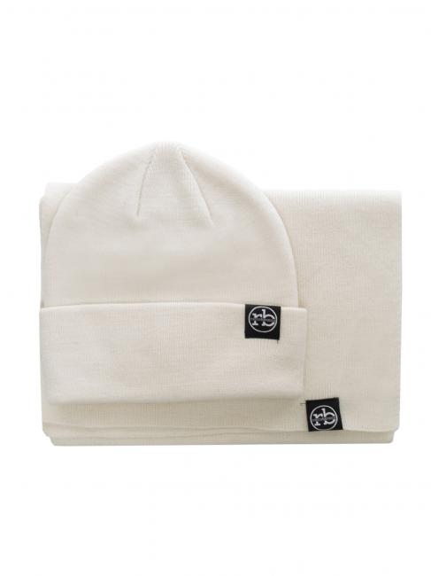 ROCCOBAROCCO Set sciarpa e berretto beanie  złamana biel - Szaliki