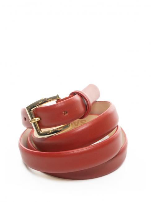 LESAC Cintura sottile in pelle liscia  pomidor - Paski