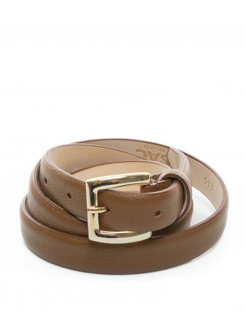 LESAC Cintura sottile in pelle palmellata  brązowy - Paski