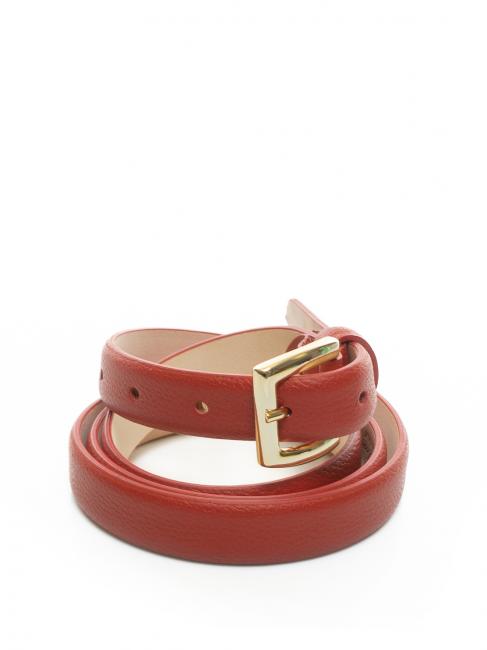 LESAC Cintura sottile in pelle palmellata  pomidor - Paski