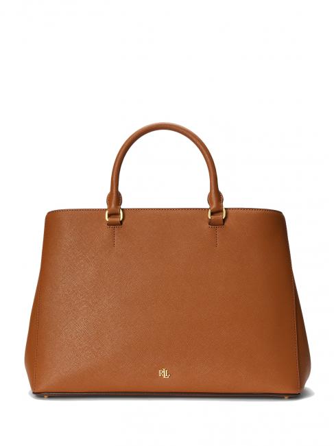 RALPH LAUREN HANNA Duża skórzana torebka lauren tan6 - Torby damskie