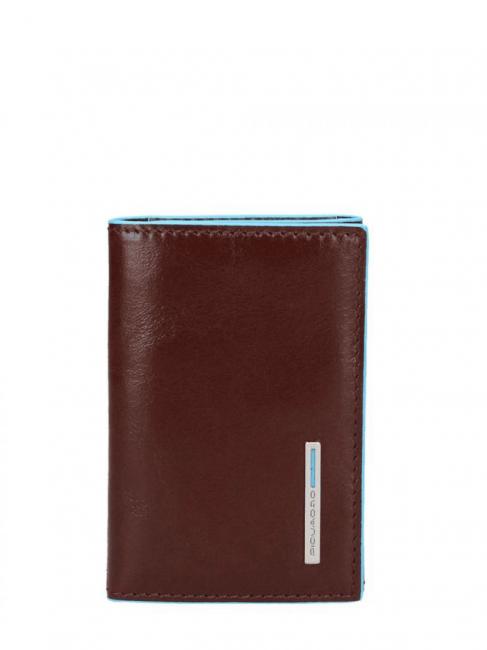 PIQUADRO BLUE SQUARE Etui na klucze skórzane MAHOŃ - Brelok
