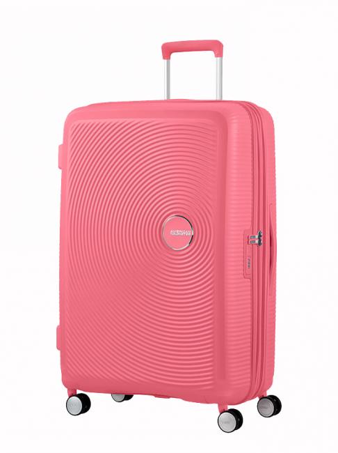 AMERICAN TOURISTER SOUNDBOX Duży, rozszerzalny wózek koral muśnięty słońcem - Wózki twarde