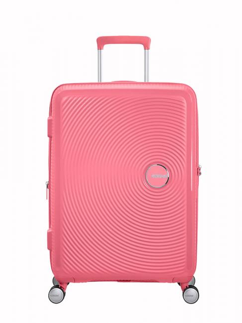 AMERICAN TOURISTER SOUNDBOX SPINNER Wózek średni, rozszerzalny koral muśnięty słońcem - Wózki twarde