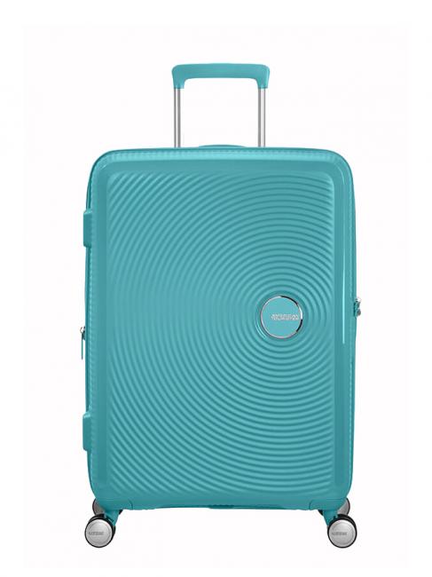 AMERICAN TOURISTER SOUNDBOX SPINNER Wózek średni, rozszerzalny tonik turkusowy - Wózki twarde