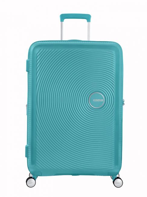 AMERICAN TOURISTER SOUNDBOX Duży, rozszerzalny wózek tonik turkusowy - Wózki twarde