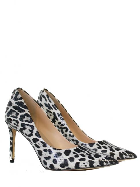GUESS PIERA Animalier Wysoki dekolt czarno-biały - Buty damskie