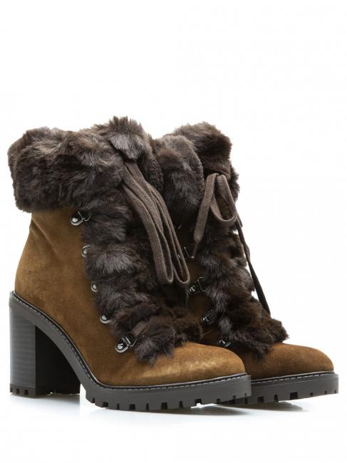 GUESS GALWAY 3 Wysokie buty do kostki dębnik - Buty damskie