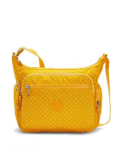 KIPLING GABBIE Duża torba na ramię miękka kropka żółta - Torby damskie