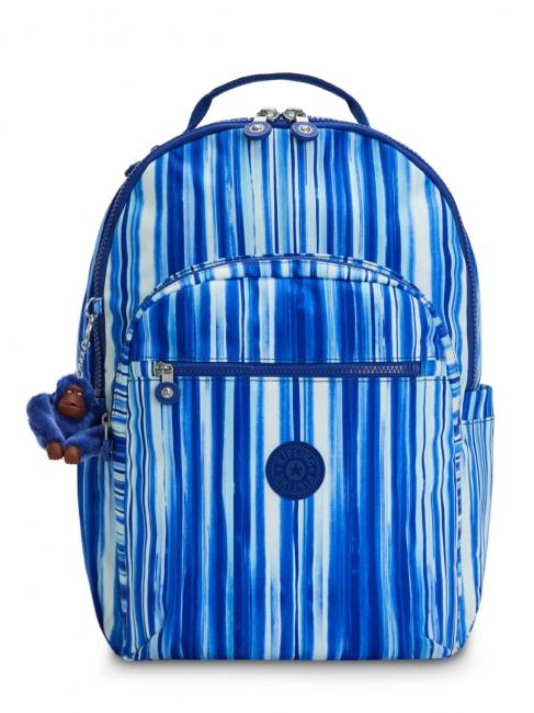 KIPLING SEOUL KIDS Plecak na laptopa 15" królewskie paski - Plecaki szkolne i rekreacyjne
