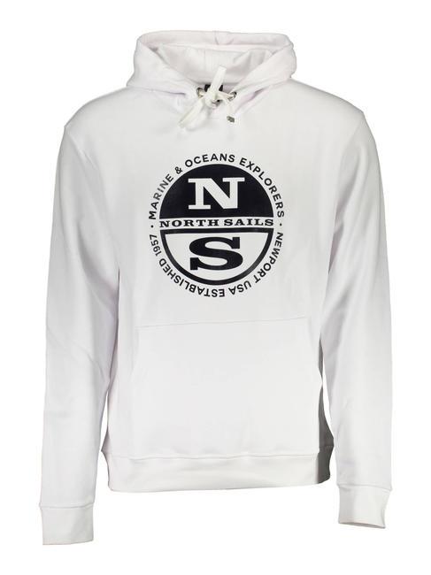 NORTH SAILS NEWPORT USA EST Bluza z kapturem i kieszenią biały - Bluzy męskie