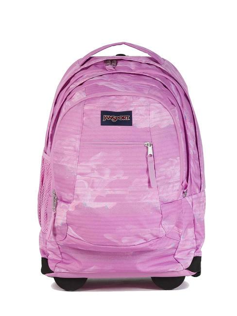 JANSPORT DRIVER 8 Plecak na kółkach 2 w 1 róża statyczna - Plecaki z wózkiem