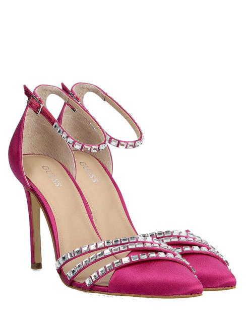 GUESS GADELLA Sandały z satyny z dekoltem fuksja - Buty damskie