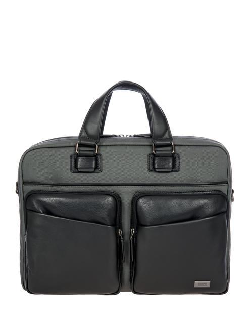 BRIC’S MONZA Torba na laptopa 15" z paskiem na ramię szary/czarny - Teczki robocze