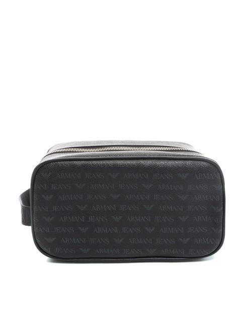 ARMANI JEANS LOGO PRINT Duża kosmetyczka z mankietem czarny - Kosmetyczka
