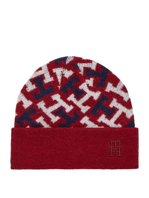 TOMMY HILFIGER ICONIC MONOGRAM Czapka z logo i mankietem czerwony - Włosy