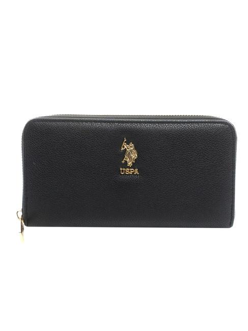 U.S. POLO ASSN. NEW JONES Portfel zapinany na suwak CZARNY - Portfele damskie