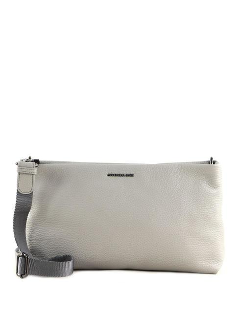 MANDARINA DUCK MELLOW Prostokątna skórzana torba perła - Torby damskie
