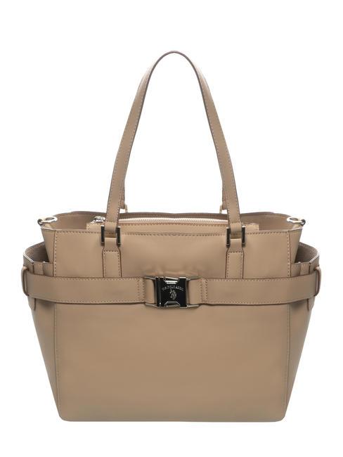 U.S. POLO ASSN. CRAFT Sztywna torba na zakupy beżowy - Torby damskie