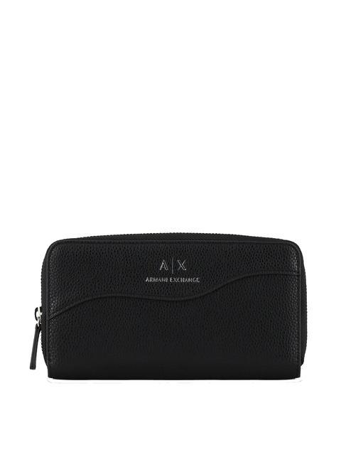 ARMANI EXCHANGE A|X Duży portfel zapinany na zamek Czarny - Portfele damskie