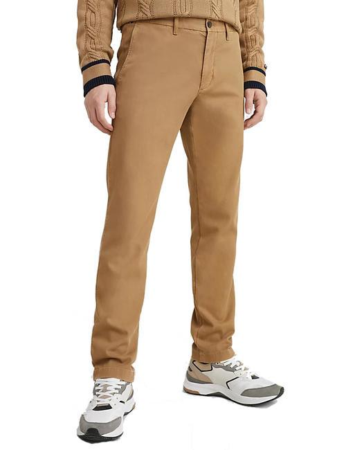 TOMMY HILFIGER DENTON STRAIGHT FIT Spodnie bawełniane wiejski khaki - Spodnie męskie