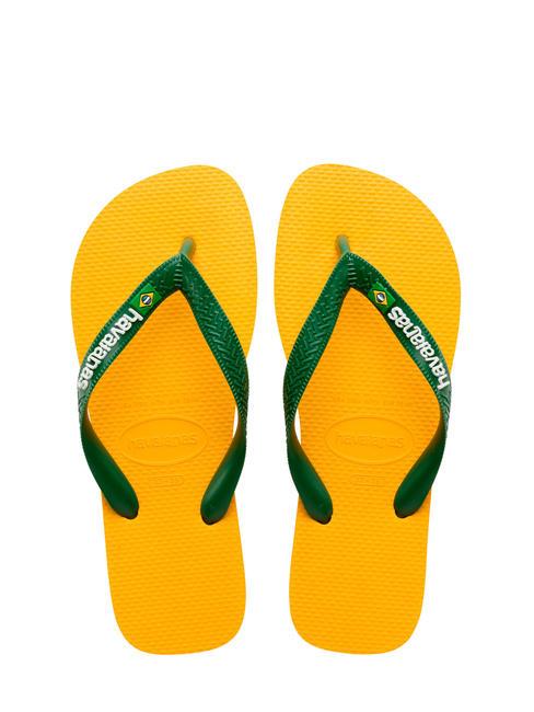 HAVAIANAS BRASIL LOGO Klapki  żółty - Buty uniseks