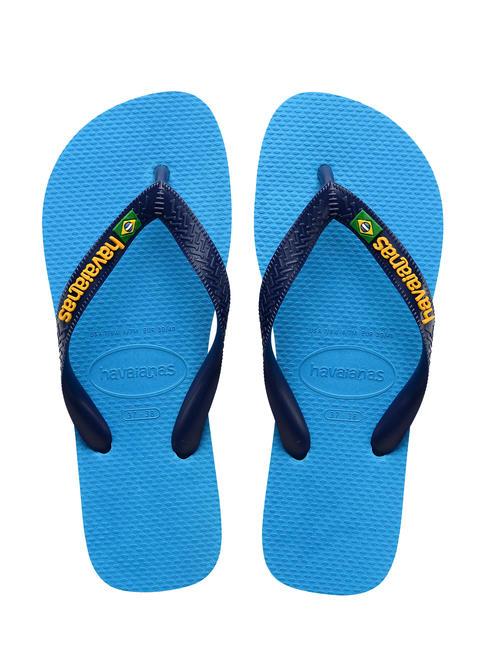 HAVAIANAS BRASIL LOGO Klapki  turkusowy/turkusowy - Buty uniseks