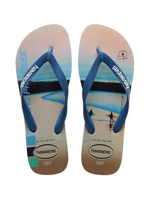 HAVAIANAS HYPE Klapki piasek/niebieski wygodny - Buty męskie
