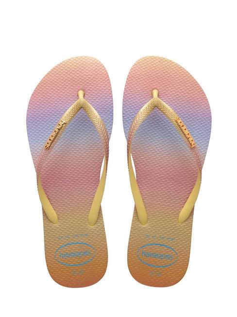 HAVAIANAS SLIM GRADIENT Klapki  żółty piksel - Buty damskie