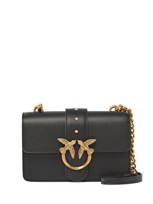 PINKO MINI LOVE BAG Jedna prosta torba czarno-antyczne złoto - Torby damskie